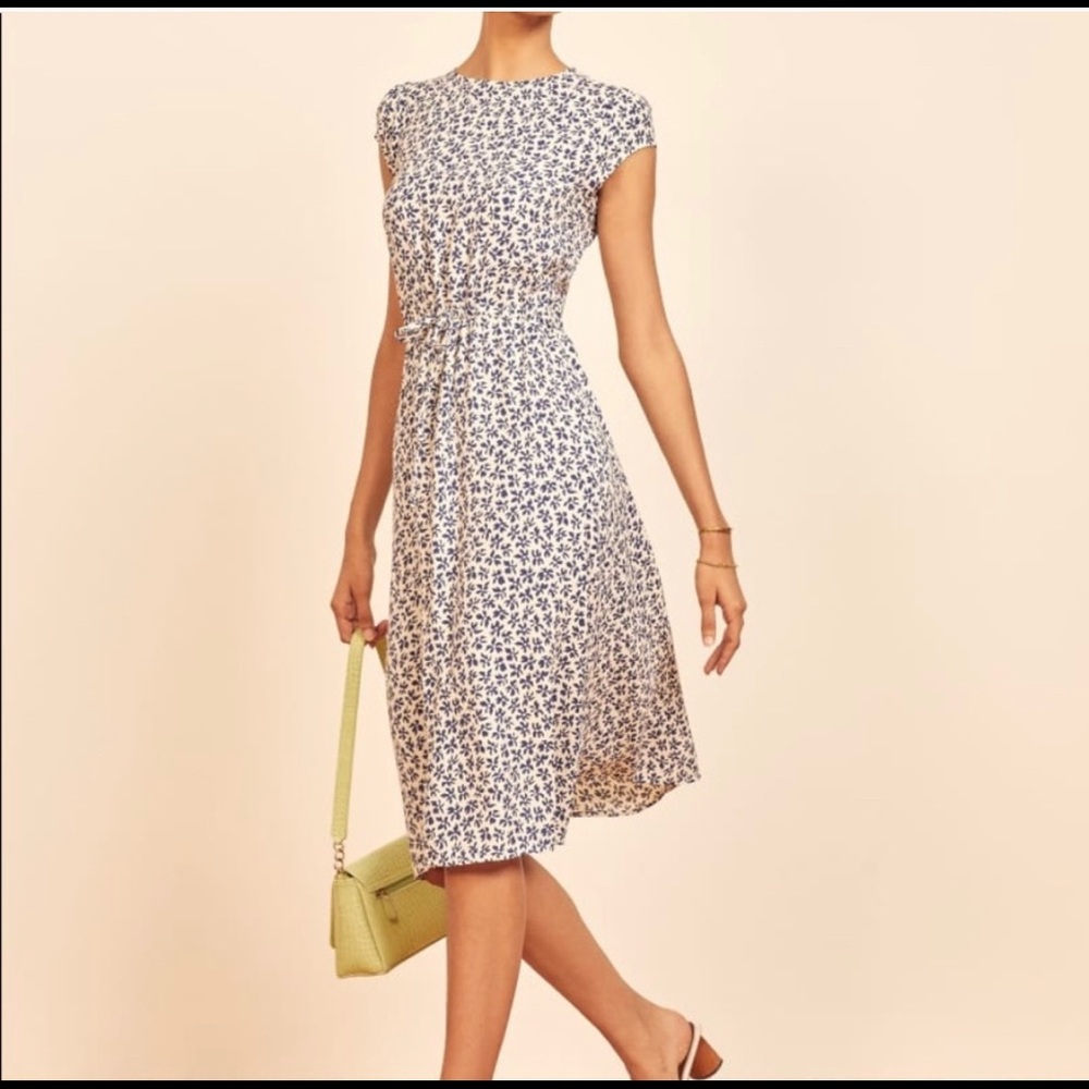 Reformation Rockwell Floral Midi Dress in Bombay